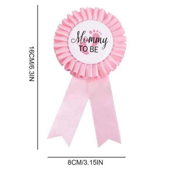 Mommy & Daddy To Be ribbon pins for girl (pink) - Picture 8 of 9